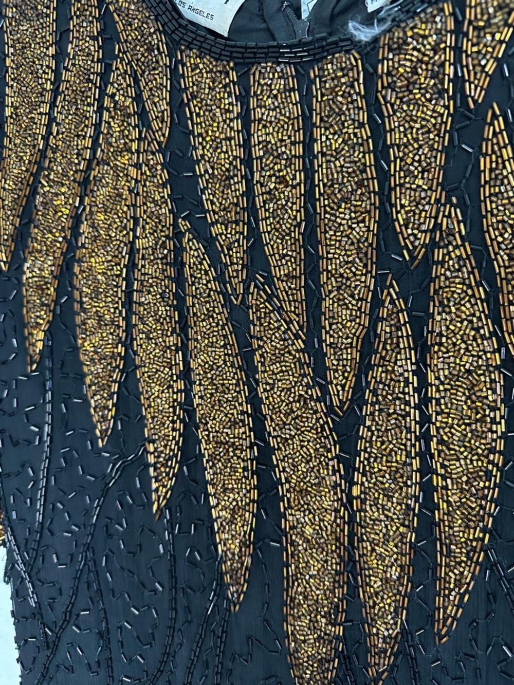 SCALA Vintage Silk Beaded Dress Size L - Picture 5 of 6